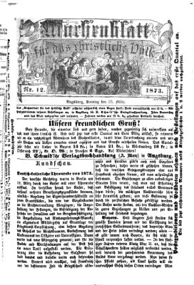 Wochenblatt für das christliche Volk Sonntag 23. März 1873