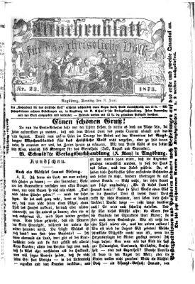 Wochenblatt für das christliche Volk Sonntag 8. Juni 1873