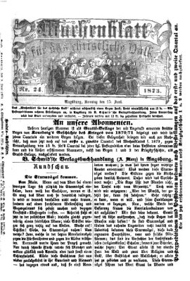 Wochenblatt für das christliche Volk Sonntag 15. Juni 1873