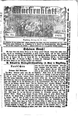 Wochenblatt für das christliche Volk Sonntag 22. Juni 1873