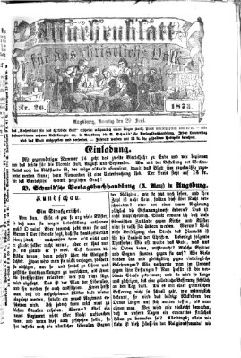 Wochenblatt für das christliche Volk Sonntag 29. Juni 1873