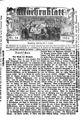 Wochenblatt für das christliche Volk Sonntag 3. August 1873