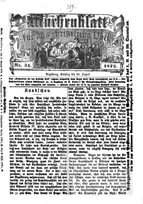 Wochenblatt für das christliche Volk Sonntag 24. August 1873