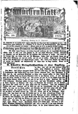 Wochenblatt für das christliche Volk Sonntag 28. September 1873