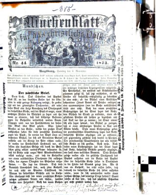 Wochenblatt für das christliche Volk Sonntag 2. November 1873