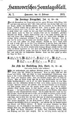 Hannoversches Sonntagsblatt Sonntag 12. Februar 1871