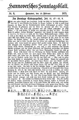 Hannoversches Sonntagsblatt Sonntag 19. Februar 1871