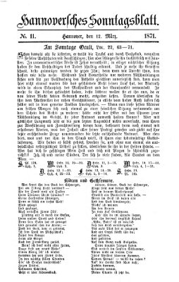 Hannoversches Sonntagsblatt Sonntag 12. März 1871