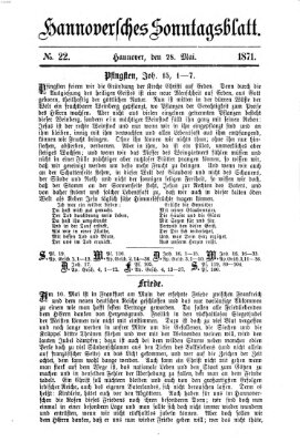 Hannoversches Sonntagsblatt Sonntag 28. Mai 1871