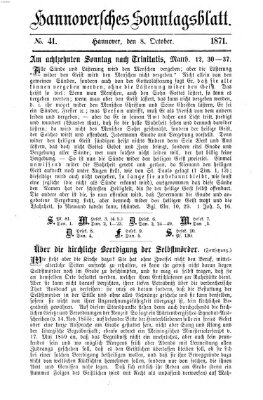 Hannoversches Sonntagsblatt Sonntag 8. Oktober 1871