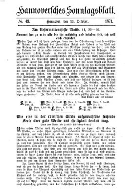 Hannoversches Sonntagsblatt Sonntag 22. Oktober 1871