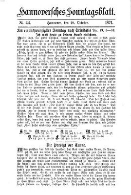 Hannoversches Sonntagsblatt Sonntag 29. Oktober 1871