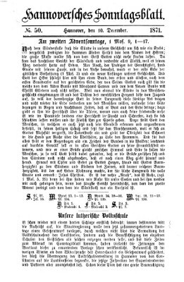 Hannoversches Sonntagsblatt Sonntag 10. Dezember 1871