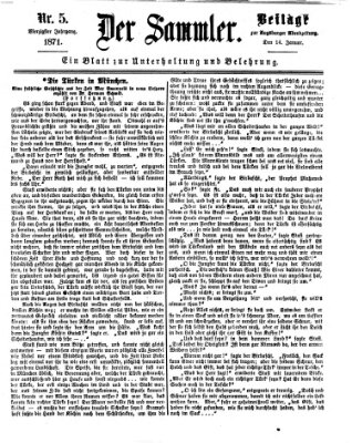 Der Sammler (Augsburger Abendzeitung) Samstag 14. Januar 1871