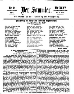 Der Sammler (Augsburger Abendzeitung) Dienstag 24. Januar 1871