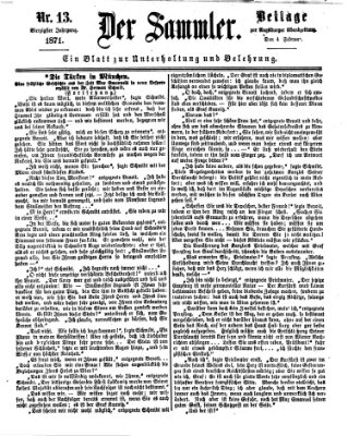 Der Sammler (Augsburger Abendzeitung) Samstag 4. Februar 1871