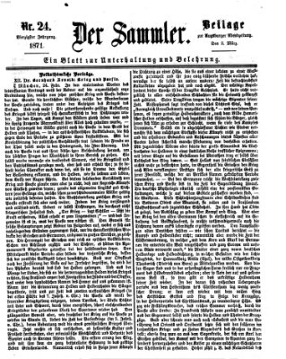 Der Sammler (Augsburger Abendzeitung) Donnerstag 2. März 1871