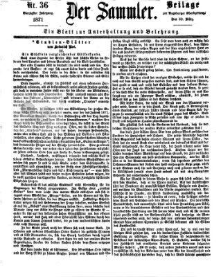 Der Sammler (Augsburger Abendzeitung) Donnerstag 30. März 1871