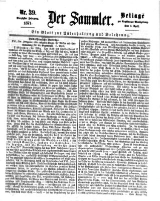 Der Sammler (Augsburger Abendzeitung) Donnerstag 6. April 1871