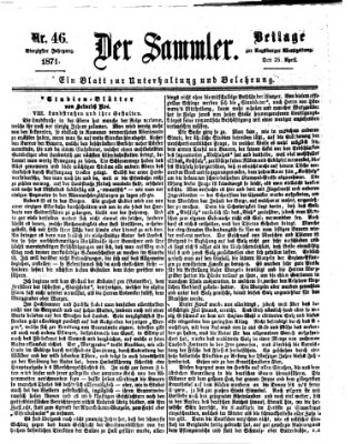 Der Sammler (Augsburger Abendzeitung) Dienstag 25. April 1871