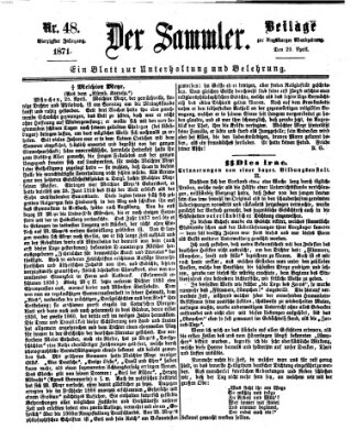 Der Sammler (Augsburger Abendzeitung) Samstag 29. April 1871