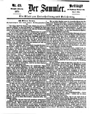 Der Sammler (Augsburger Abendzeitung) Dienstag 2. Mai 1871