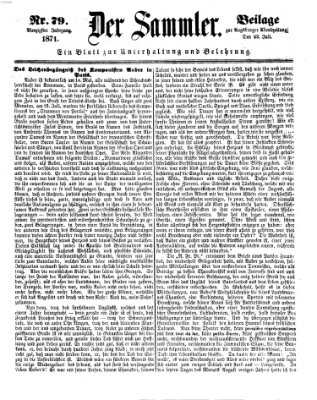 Der Sammler (Augsburger Abendzeitung) Samstag 22. Juli 1871