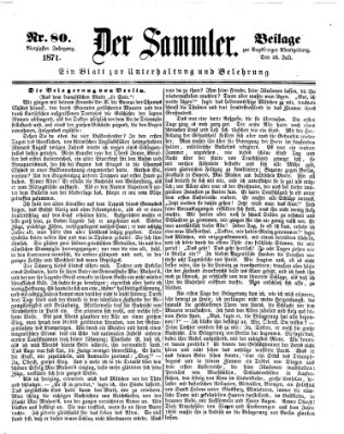 Der Sammler (Augsburger Abendzeitung) Dienstag 25. Juli 1871