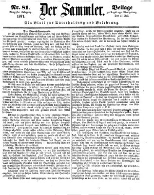 Der Sammler (Augsburger Abendzeitung) Donnerstag 27. Juli 1871