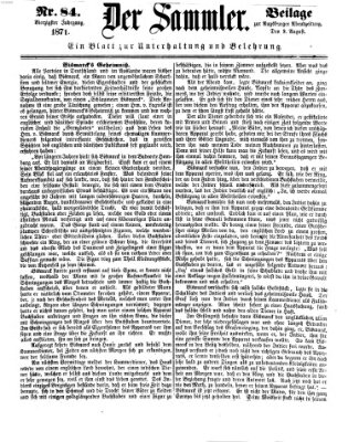 Der Sammler (Augsburger Abendzeitung) Donnerstag 3. August 1871