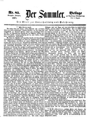 Der Sammler (Augsburger Abendzeitung) Samstag 5. August 1871