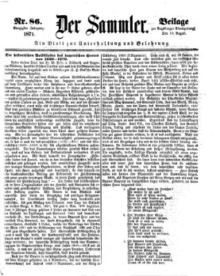 Der Sammler (Augsburger Abendzeitung) Donnerstag 10. August 1871