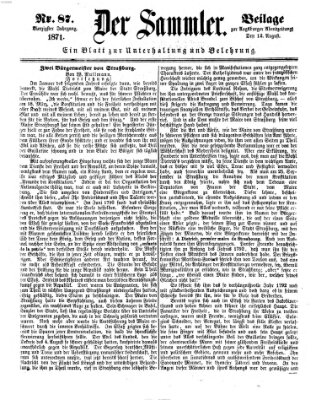 Der Sammler (Augsburger Abendzeitung) Samstag 12. August 1871