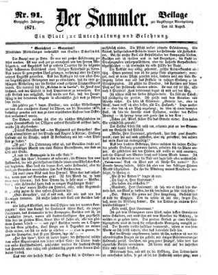 Der Sammler (Augsburger Abendzeitung) Dienstag 22. August 1871