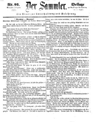 Der Sammler (Augsburger Abendzeitung) Donnerstag 24. August 1871