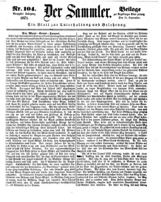 Der Sammler (Augsburger Abendzeitung) Donnerstag 21. September 1871