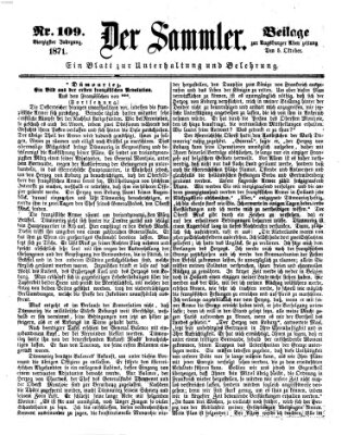 Der Sammler (Augsburger Abendzeitung) Donnerstag 5. Oktober 1871