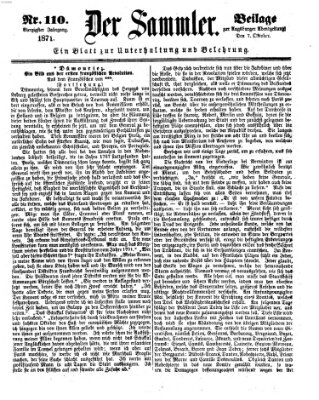 Der Sammler (Augsburger Abendzeitung) Samstag 7. Oktober 1871