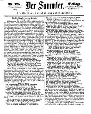 Der Sammler (Augsburger Abendzeitung) Samstag 18. November 1871