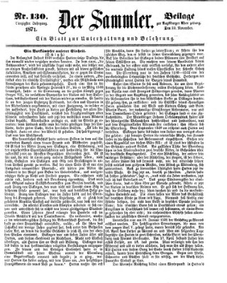 Der Sammler (Augsburger Abendzeitung) Donnerstag 23. November 1871