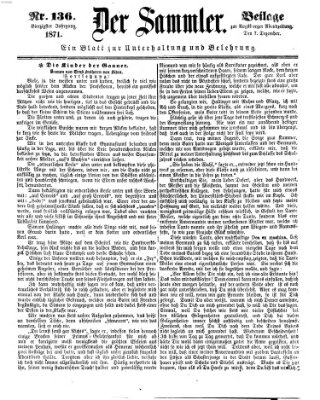 Der Sammler (Augsburger Abendzeitung) Donnerstag 7. Dezember 1871