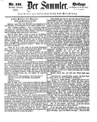 Der Sammler (Augsburger Abendzeitung) Samstag 9. Dezember 1871