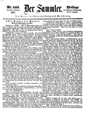 Der Sammler (Augsburger Abendzeitung) Samstag 23. Dezember 1871