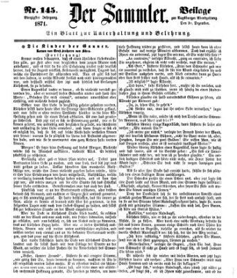 Der Sammler (Augsburger Abendzeitung) Samstag 30. Dezember 1871