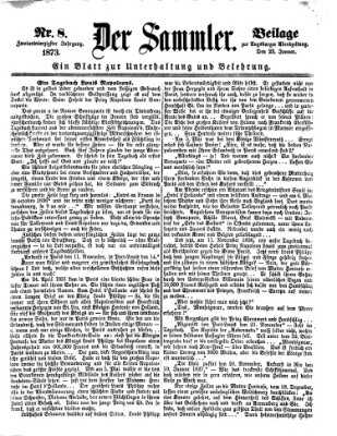 Der Sammler (Augsburger Abendzeitung) Donnerstag 23. Januar 1873