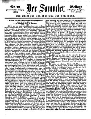 Der Sammler (Augsburger Abendzeitung) Samstag 1. Februar 1873