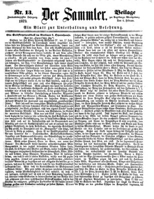 Der Sammler (Augsburger Abendzeitung) Dienstag 4. Februar 1873