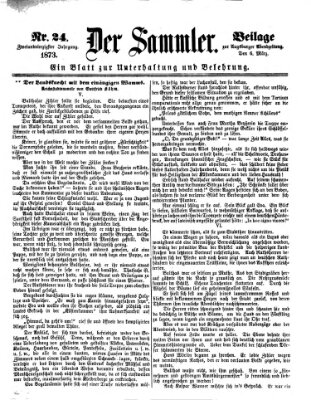 Der Sammler (Augsburger Abendzeitung) Donnerstag 6. März 1873