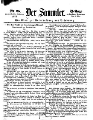 Der Sammler (Augsburger Abendzeitung) Samstag 8. März 1873