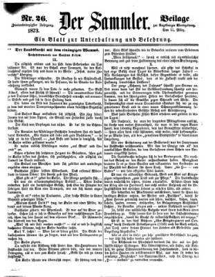 Der Sammler (Augsburger Abendzeitung) Dienstag 11. März 1873